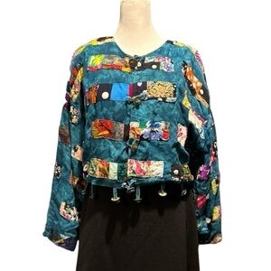 Nativewear Designs Patchwork Boho Cropped Jacket Dolman